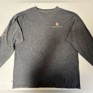 SIMPLY SOUTHERN CHARCOAL LONG SLEEVE TEE SHIRT SIZE YOUTH LARGE